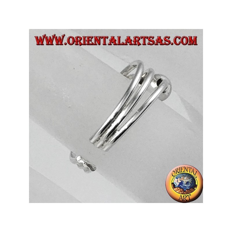 Anillos de plata con tres bolas para pies o falanges