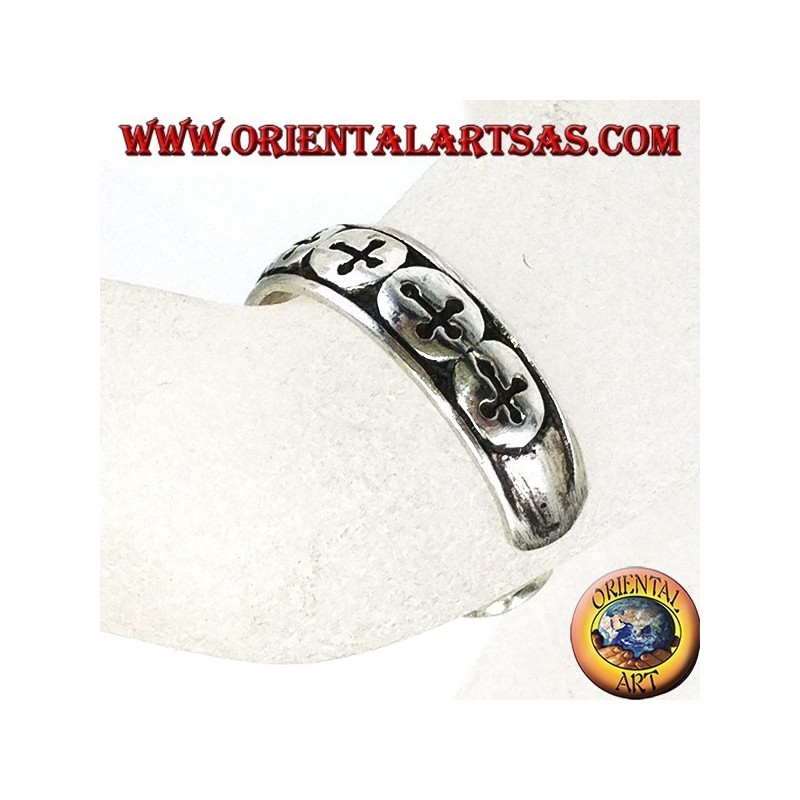 Bagues en argent avec des croix pour les pieds ou les phalanges