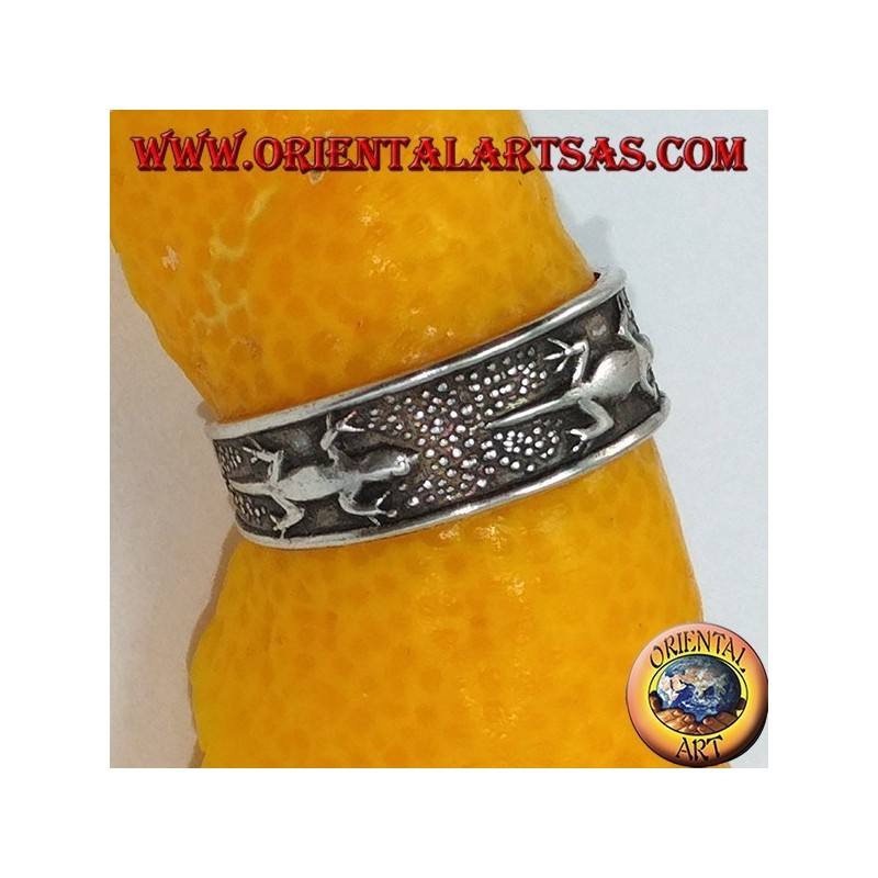 Anillos de plata con gecko para pies o falanges