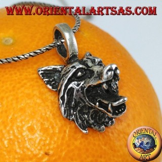 la tête de loup pendentif en argent