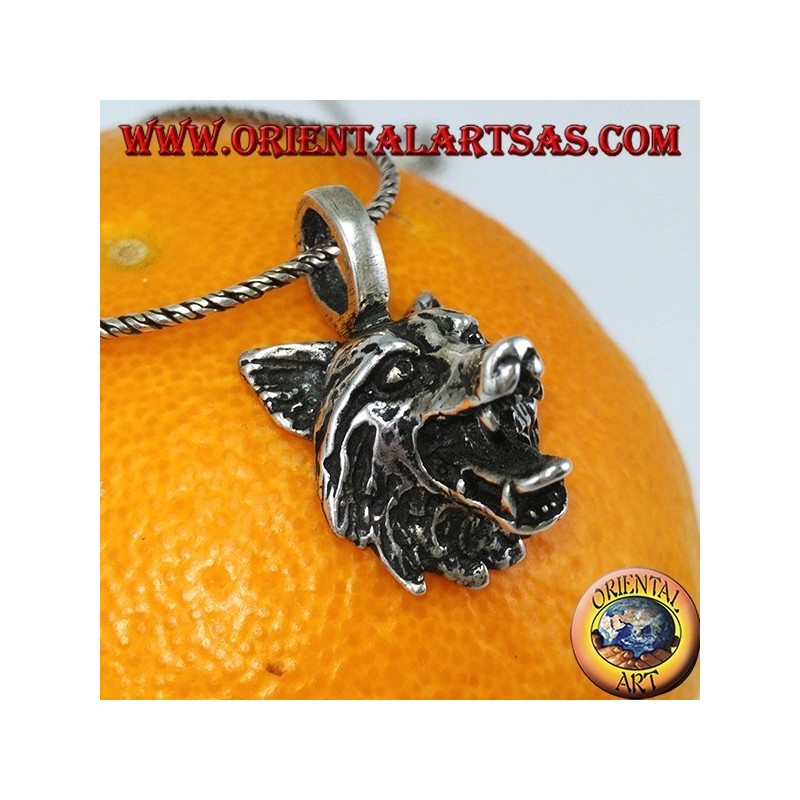 la tête de loup pendentif en argent