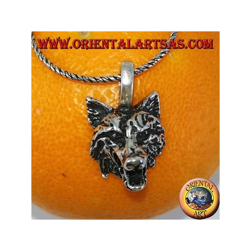 Silber Anhänger Wolfskopf 