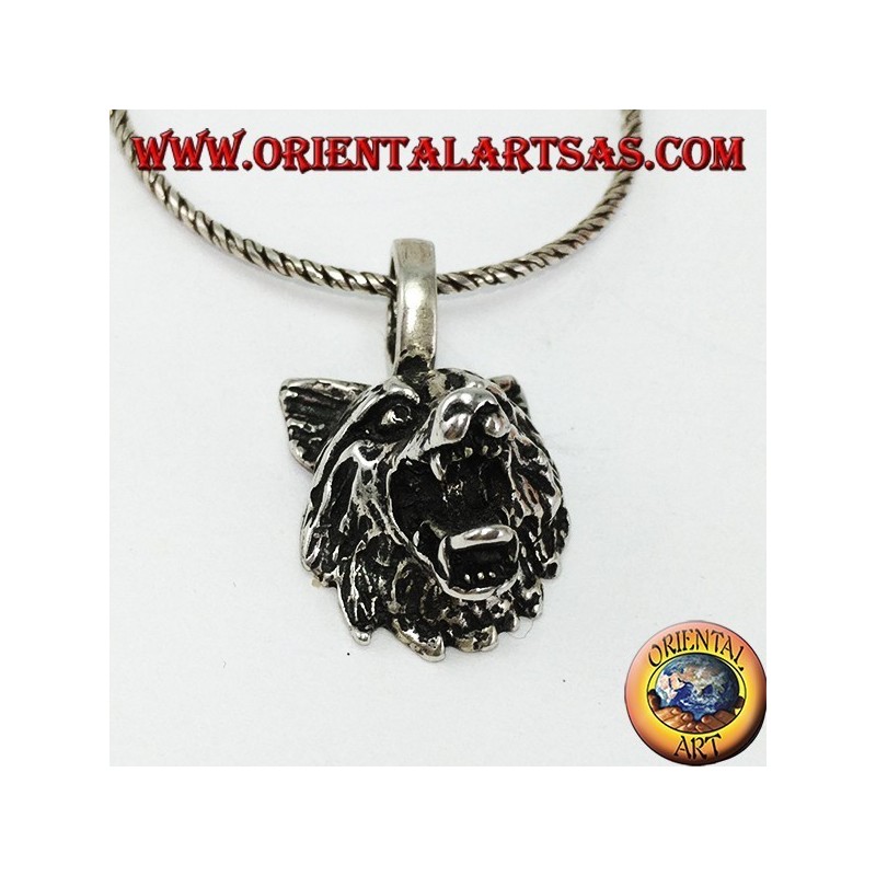 Silber Anhänger Wolfskopf 