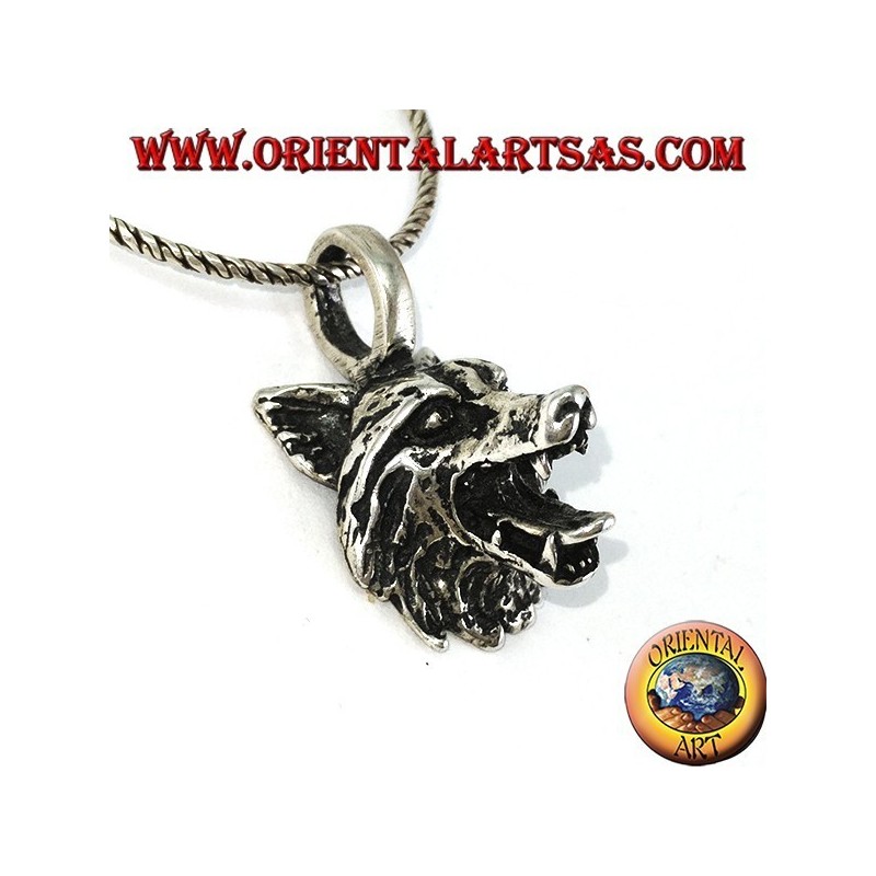 la tête de loup pendentif en argent