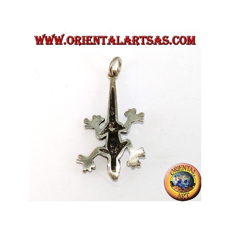 Pendentif en argent lézard préhistorique d'Iguane