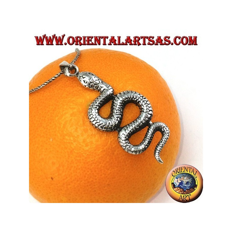 Silver pendant Big snake python