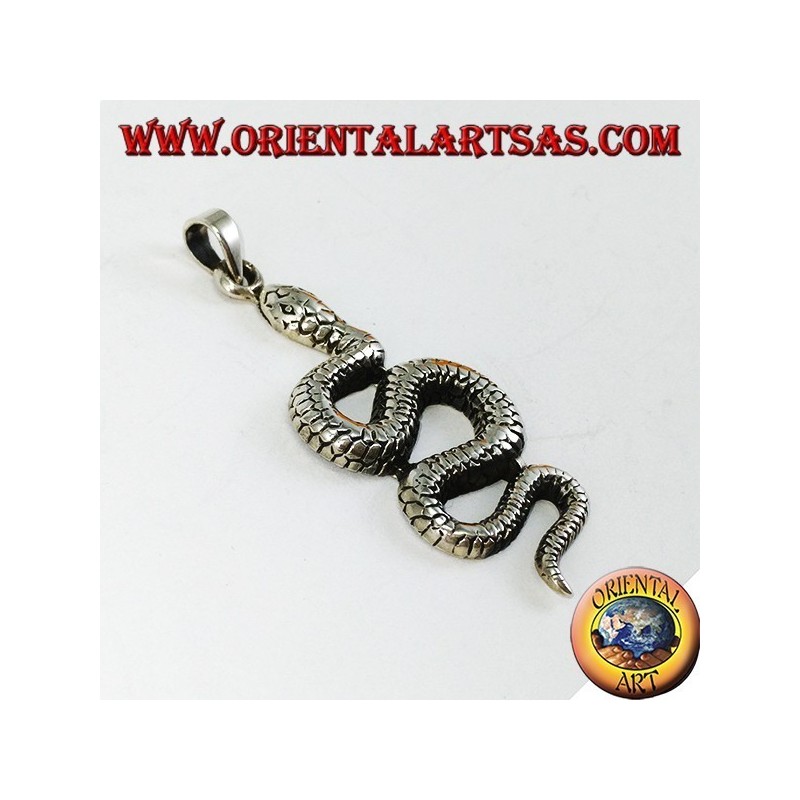 Ciondolo in argento Pitone serpente grande