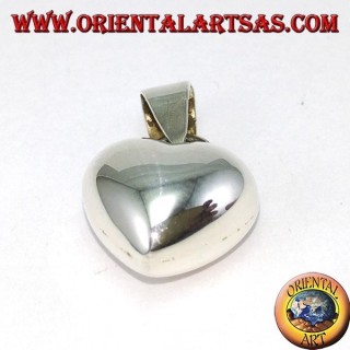 Pendentif en argent, coeur épais (arrondi) lisse petit