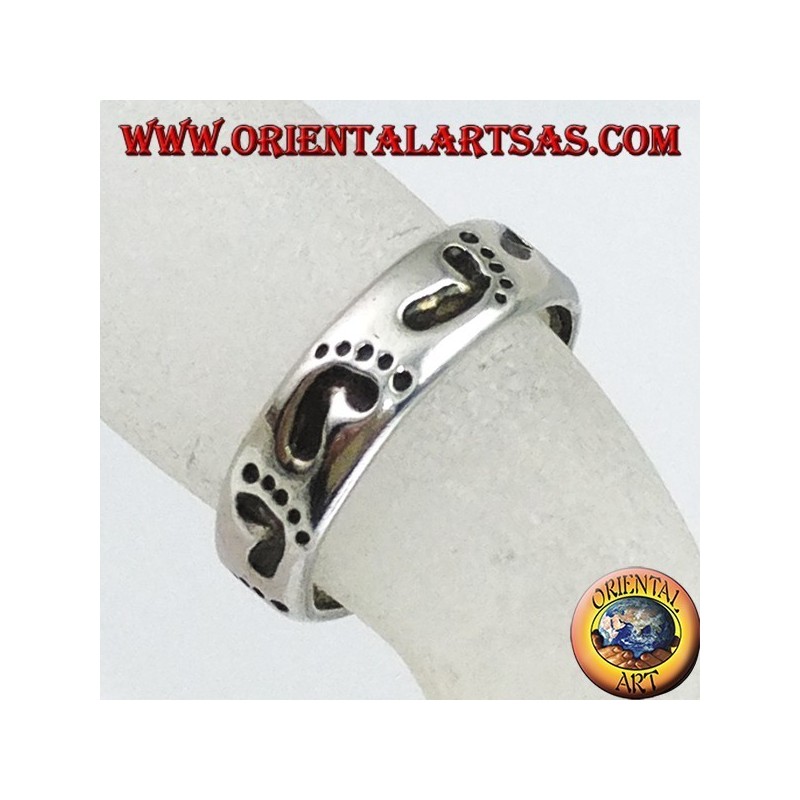 Anillos de plata con huella, para dedos de los pies o falanges