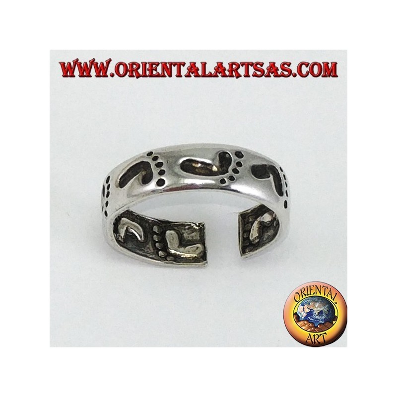Anillos de plata con huella, para dedos de los pies o falanges