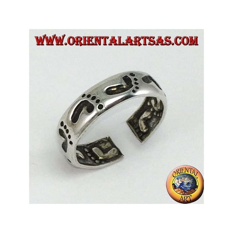 Anillos de plata con huella, para dedos de los pies o falanges
