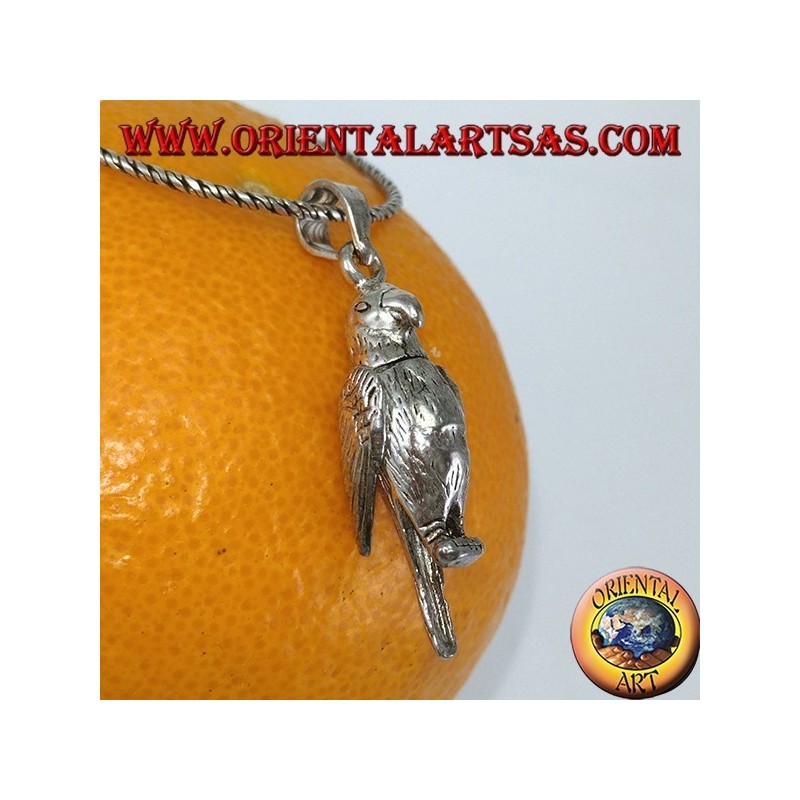 Pendentif en argent Perroquet mobile bouge les ailes et le cou