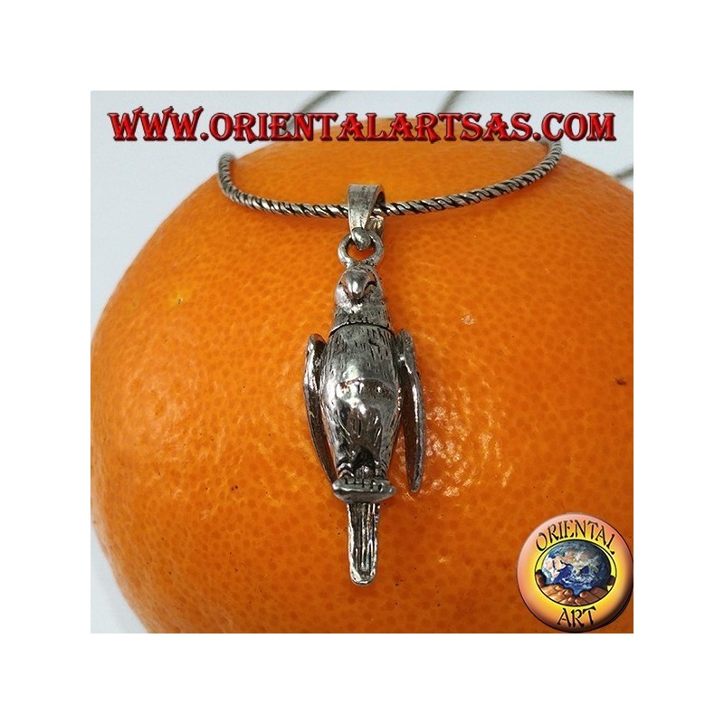Pendentif en argent Perroquet mobile bouge les ailes et le cou