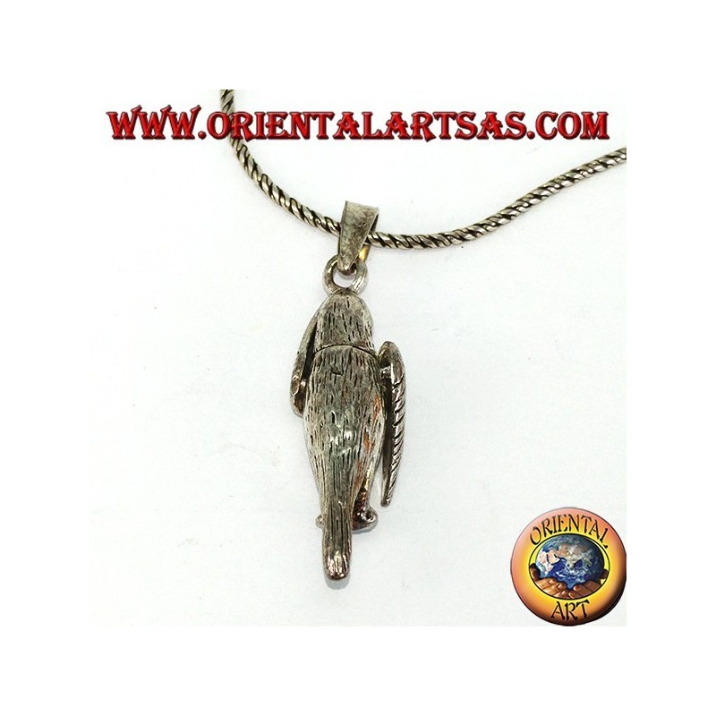 Colgante de plata Parrot mobile mueve alas y cuello