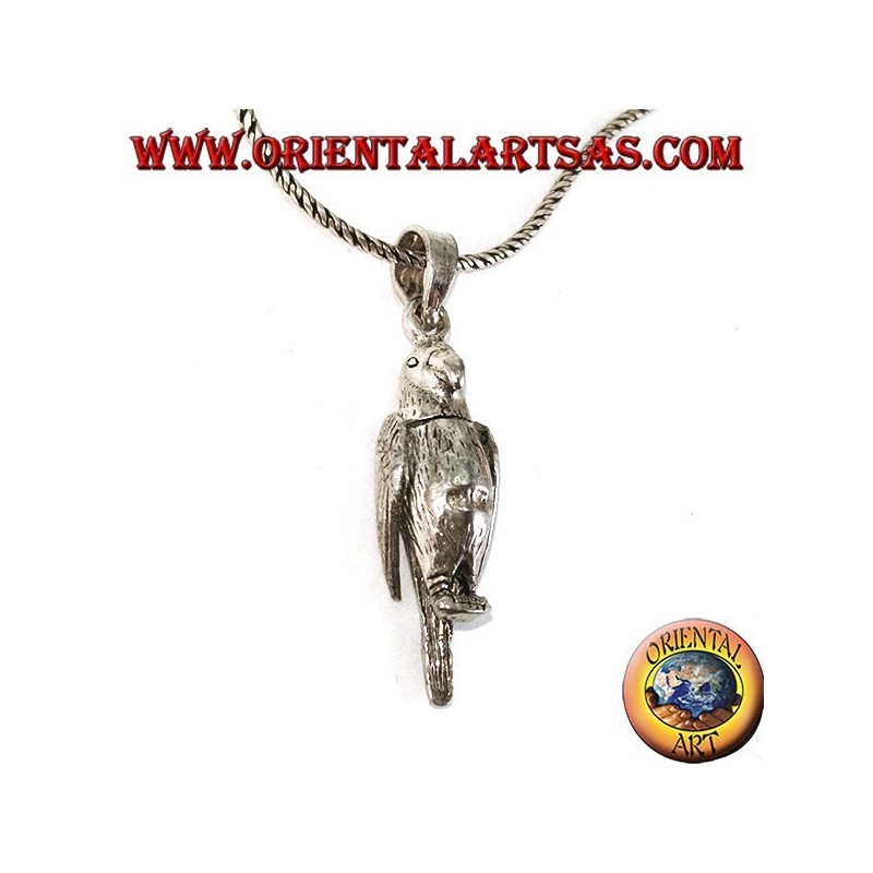 Pendentif en argent Perroquet mobile bouge les ailes et le cou
