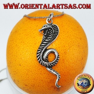 Pendentif en argent, serpent royal cobra (grand)