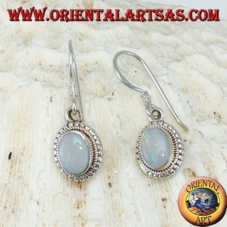 Silver earrings with Opal