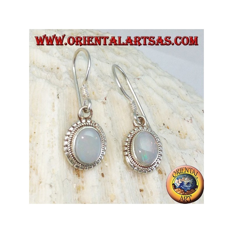 Boucles d'oreilles en argent avec opale