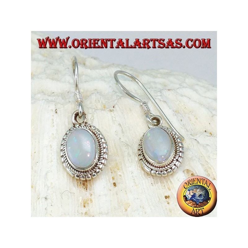 Boucles d'oreilles en argent avec opale