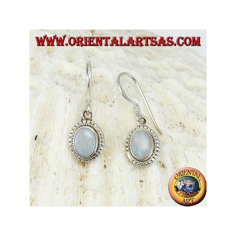 Boucles d'oreilles en argent avec opale