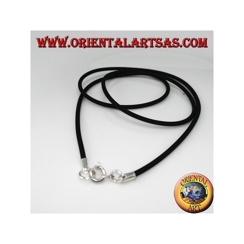 Rubber necklace with analaergic metal hook
