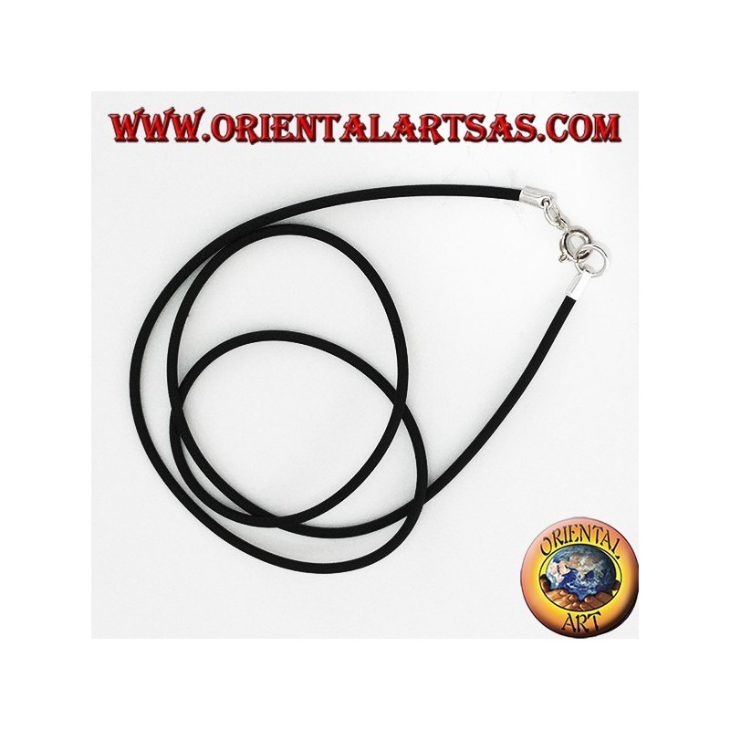 Rubber necklace with analaergic metal hook