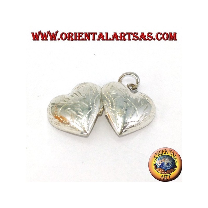 Silver pendant Inlaid heart photo frame (small)