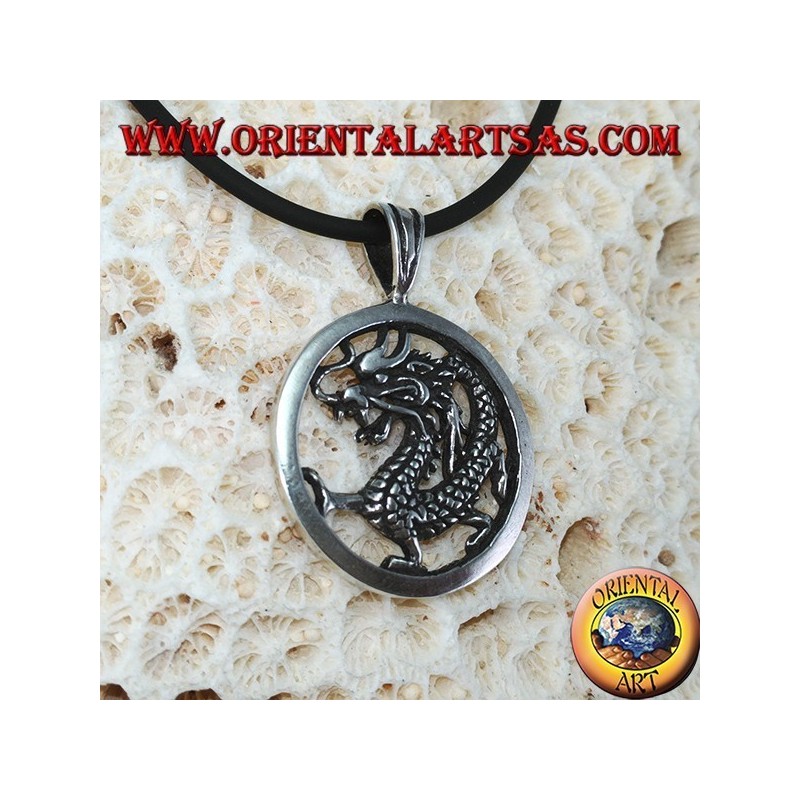 Ciondolo in argento Drago nel cerchio