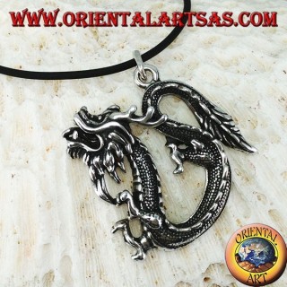 Pendentif dragon chinois en argent (grand)