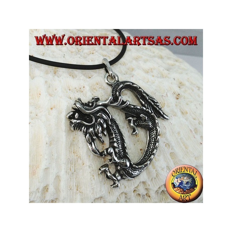 Silver pendant, Chinese dragon (large)