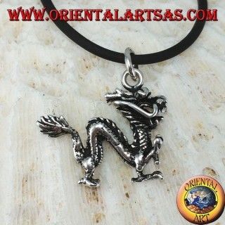 Silver pendant, three-dimensional Chinese dragon (medium)