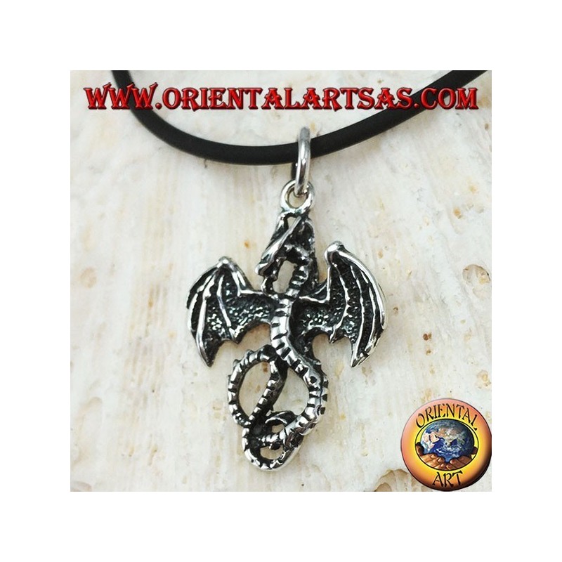 Silberner Anhänger, keltischer Drachenbasilisk (medium)