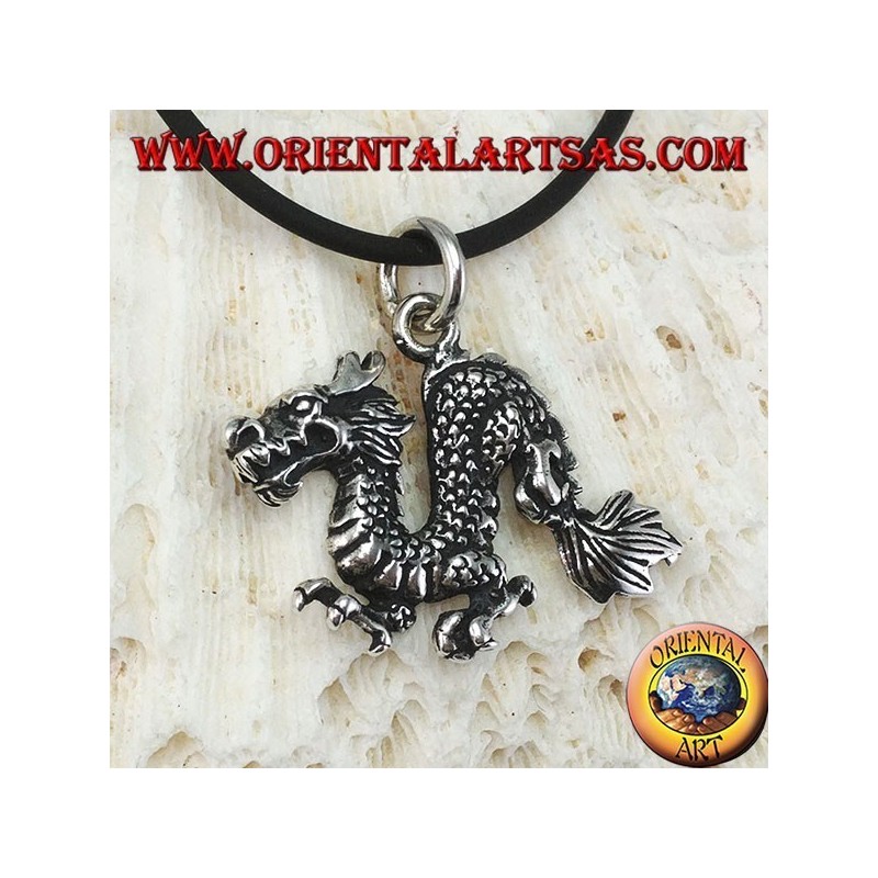 Silver pendant, Chinese dragon (medium)