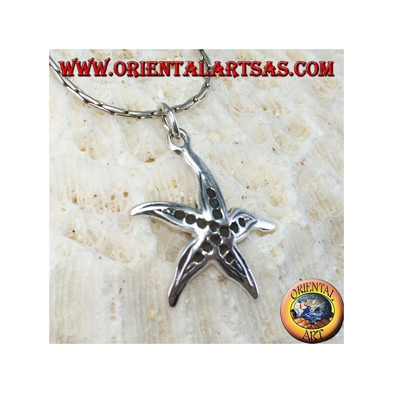 Pendentif en argent, étoile de mer
