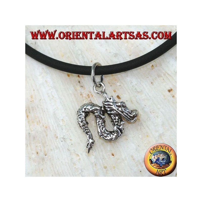Petit pendentif dragon chinois en argent