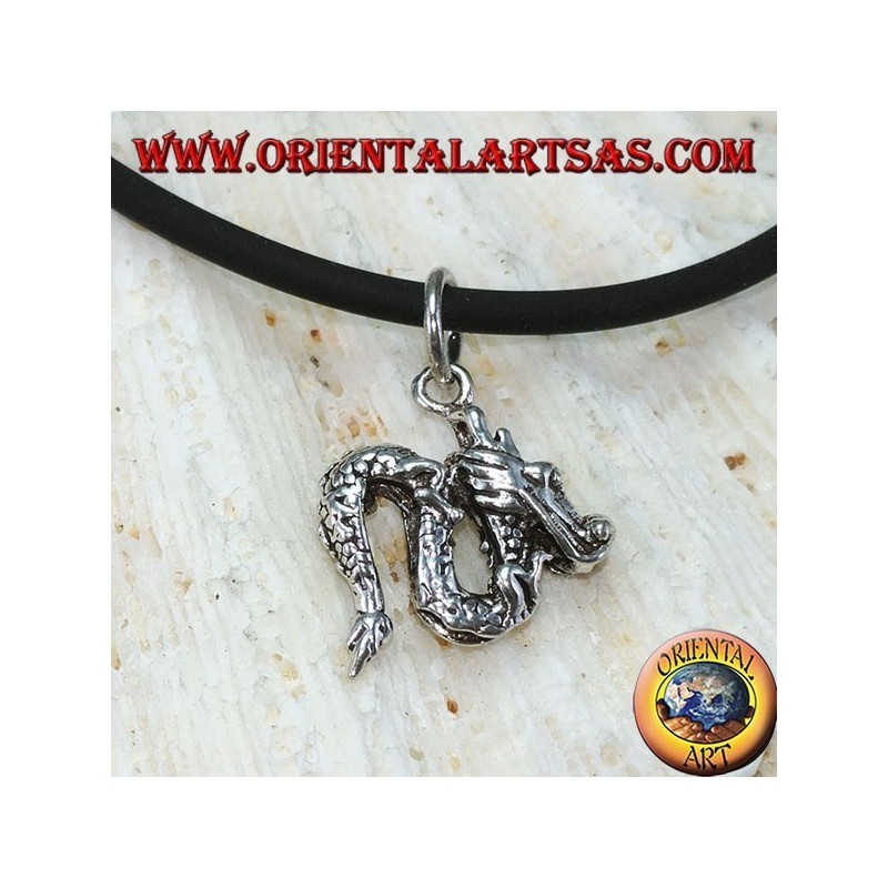 Small Chinese dragon pendant in silver