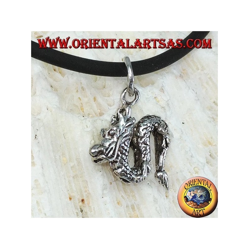 Kleiner chinesischer Drache Anhänger in Silber