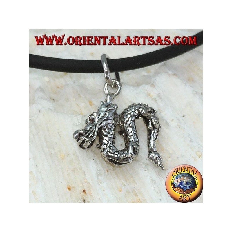 Small Chinese dragon pendant in silver