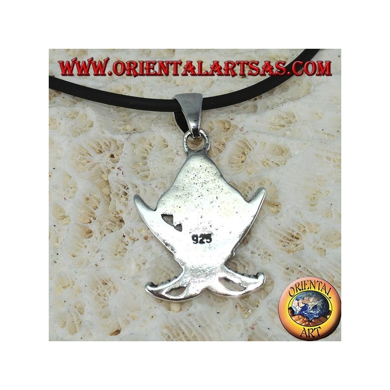 Pendentif en argent, crâne de pirate
