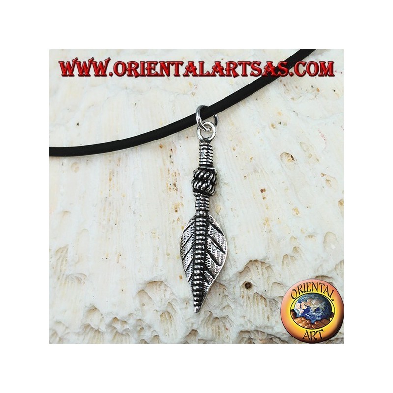 Feather Pendant 925 Silver - Symbol of Purification Oriental Art