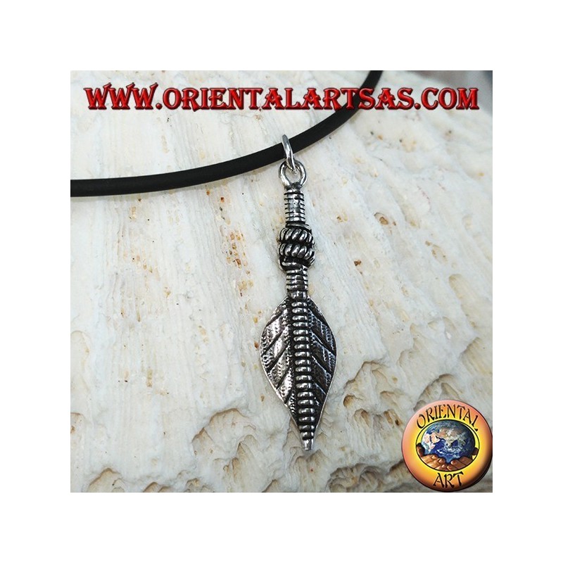 Symbole de purification de pendentif plume argent