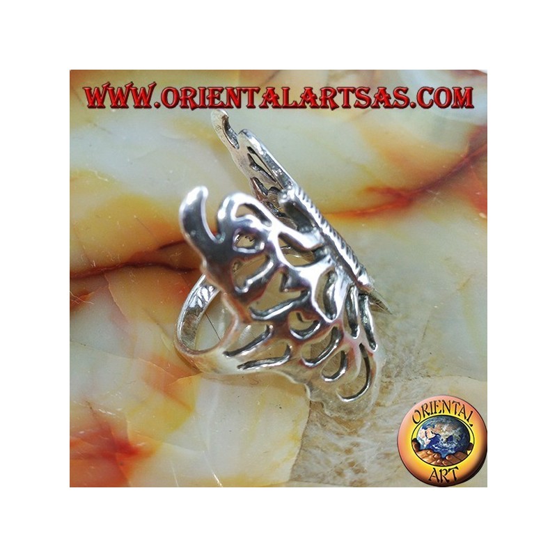 Anello in argento farfalla traforata grande