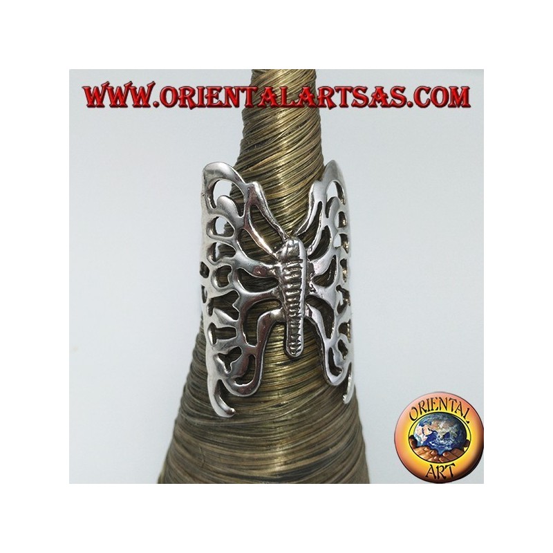 Großer perforierter Schmetterling Silberring