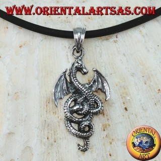 Pendentif en argent, basilic celtique dragon (petit)