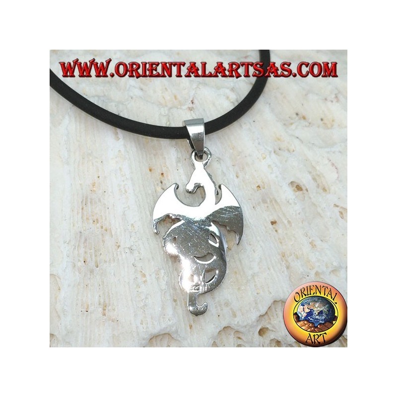 Colgante de plata, basilisco de dragón celta (pequeño)