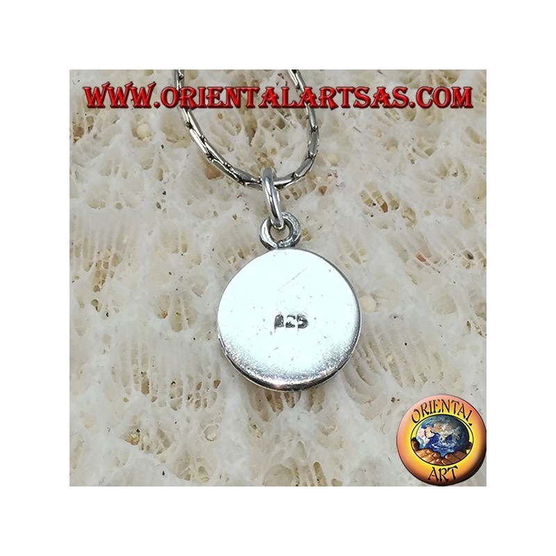 Sterling Silber Sac Syllable Anhänger auf Medaille eingraviert