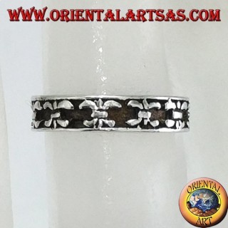 Anillo de plata de pies o falange con lirios