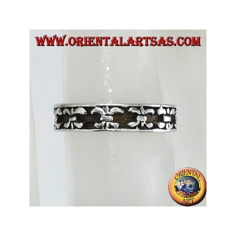 Anillo de plata de pies o falange con lirios