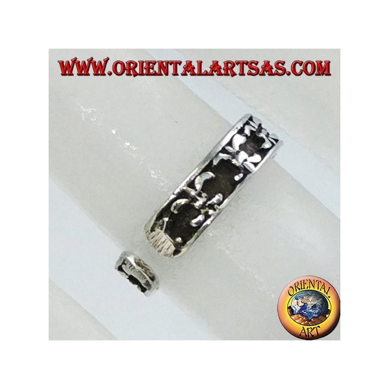 Anillo de plata de pies o falange con lirios