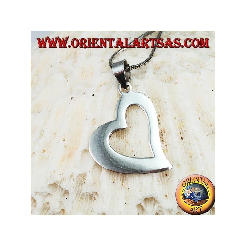 Colgante perforado corazón de plata